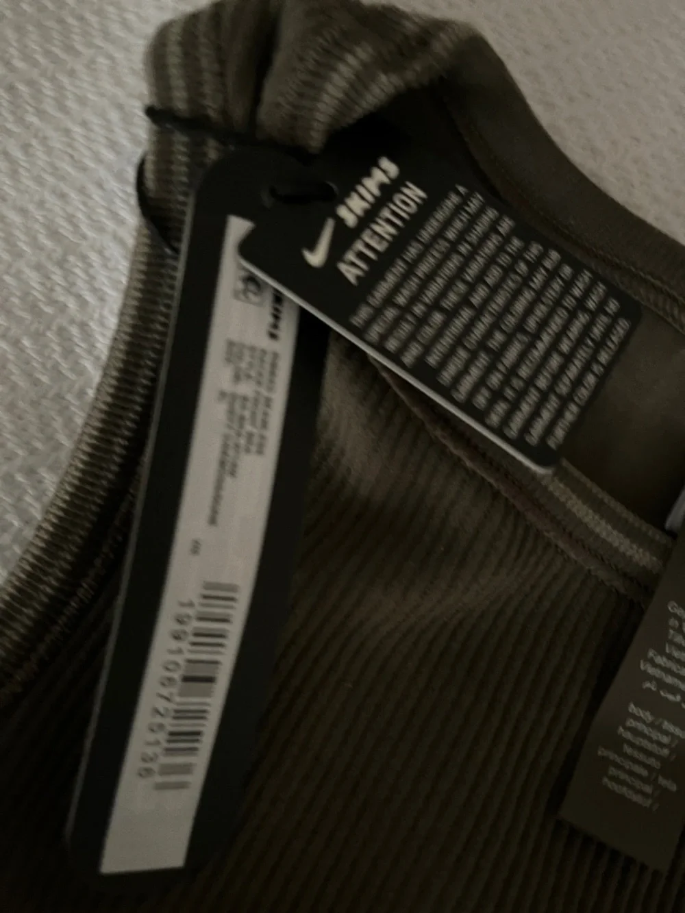 SKIMS / NIKE TAUPE Ribbed High Neck SPORTS BRA - Picture 2 of 4